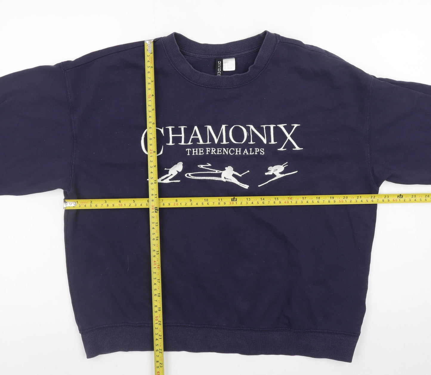 H&M Divided Women's Navy Chamonix Ski Graphic Cotton Sweatshirt M