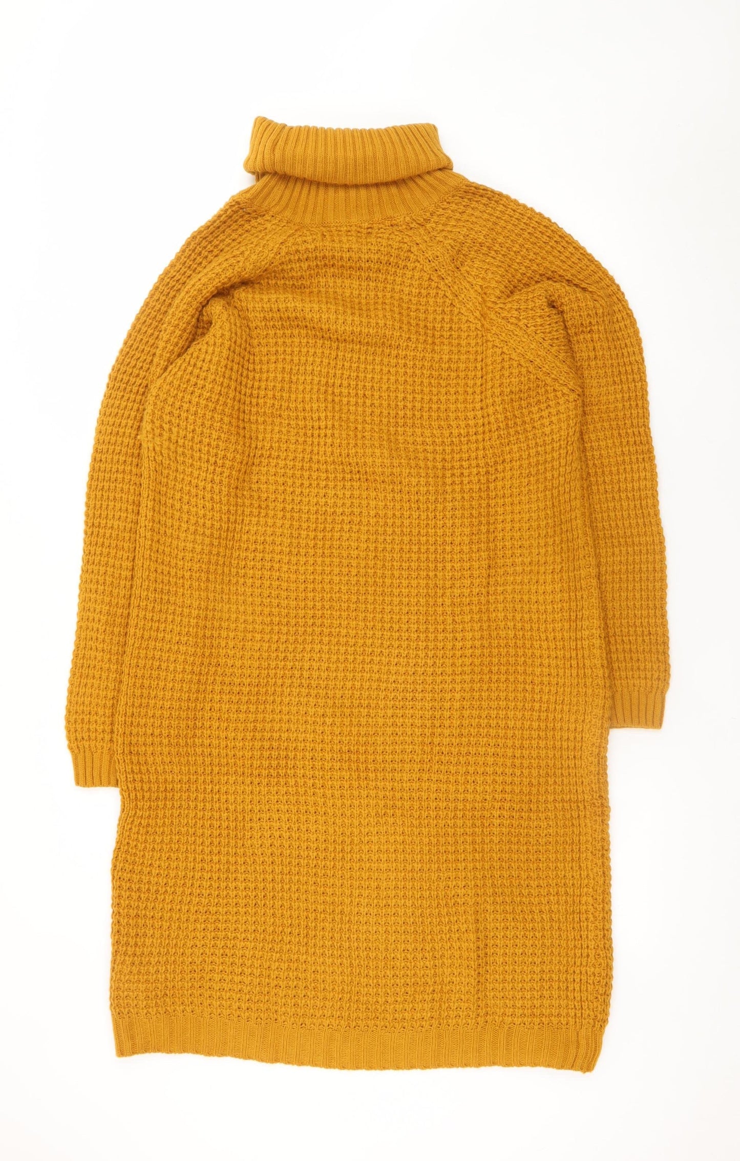 Chemistry Women’s Yellow Knit Jumper Dress XL Roll Neck