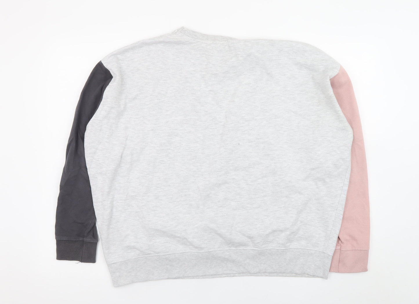 New Look Womens Grey Colourblock Sweatshirt Medium Casual Pullover