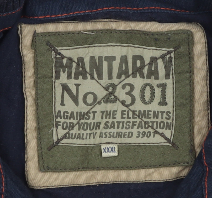 Mantaray Men’s Blue 3XL Fleece 1/4 Zip Jacket Warm Lined
