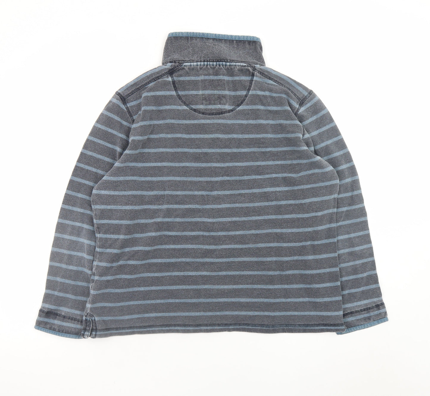 Crew Clothing Co. Men's Blue Striped Henley Sweatshirt Size L