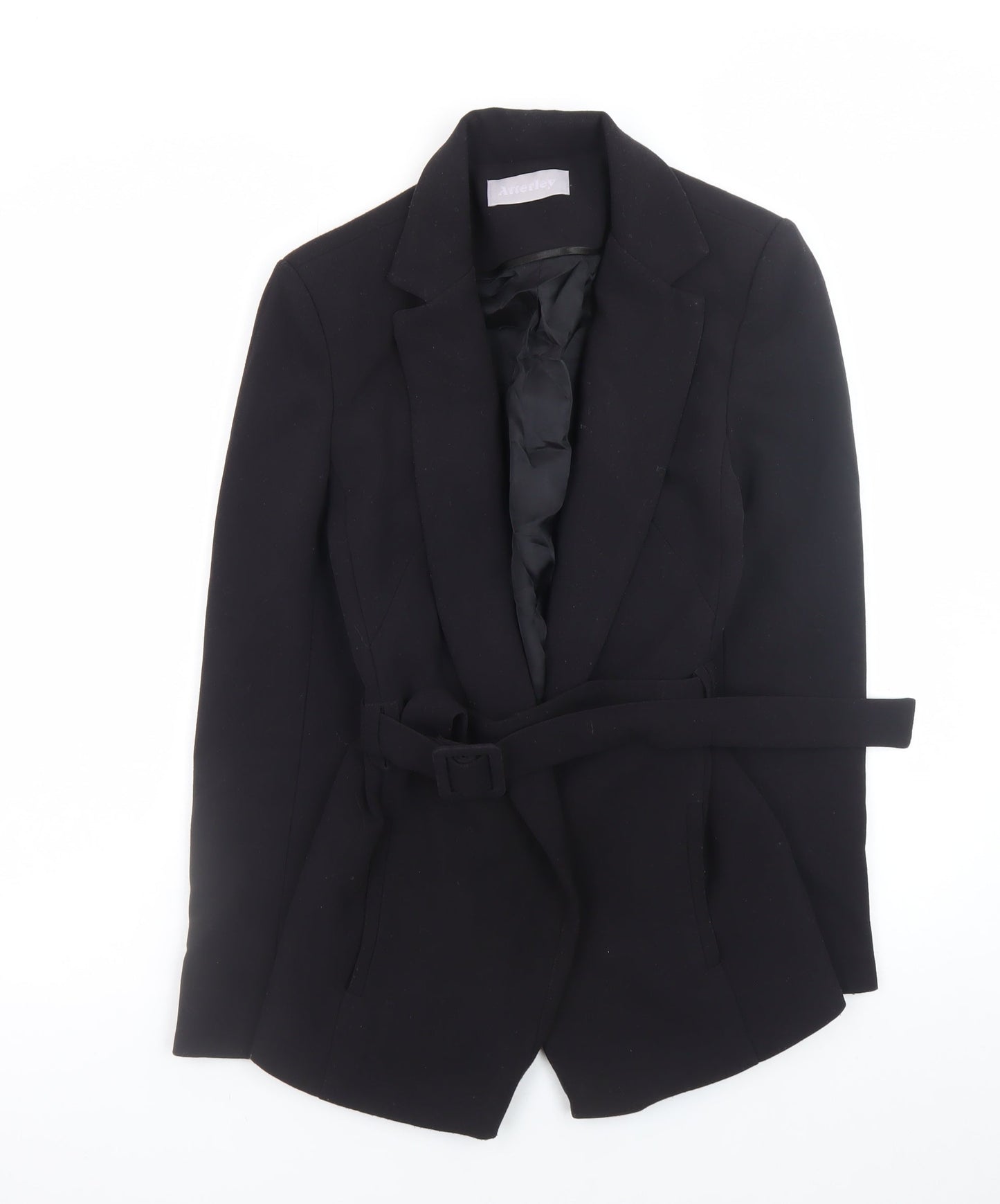 Atterley Women's Black Belted Blazer UK 10 Regular Fit