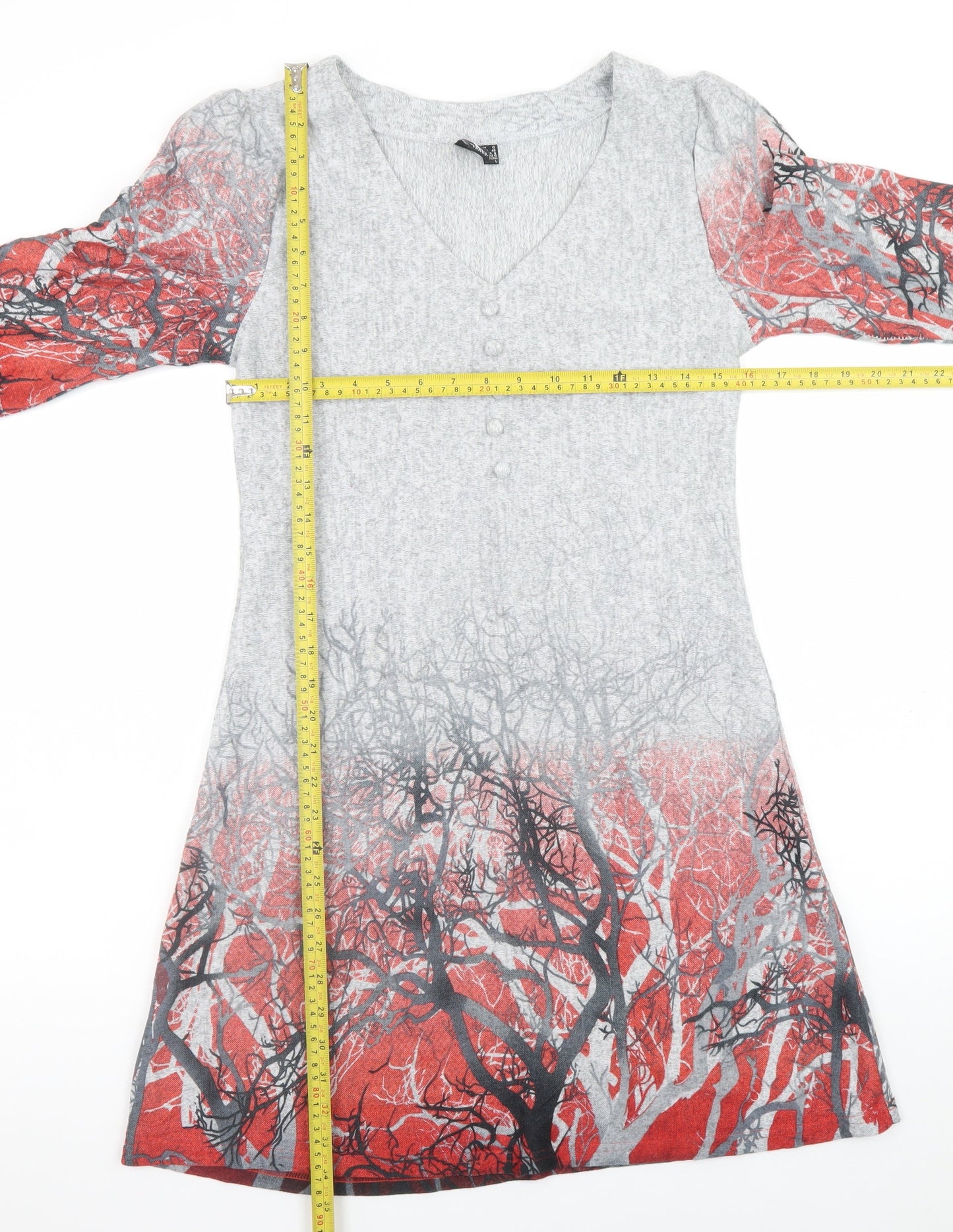 Izabel London Womens Multicoloured Size 12 A-Line V-Neck Jersey Dress
