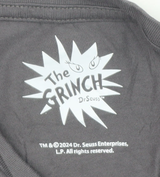 The Grinch Teens Grey Christmas Graphic Cotton T-Shirt 12-13Y