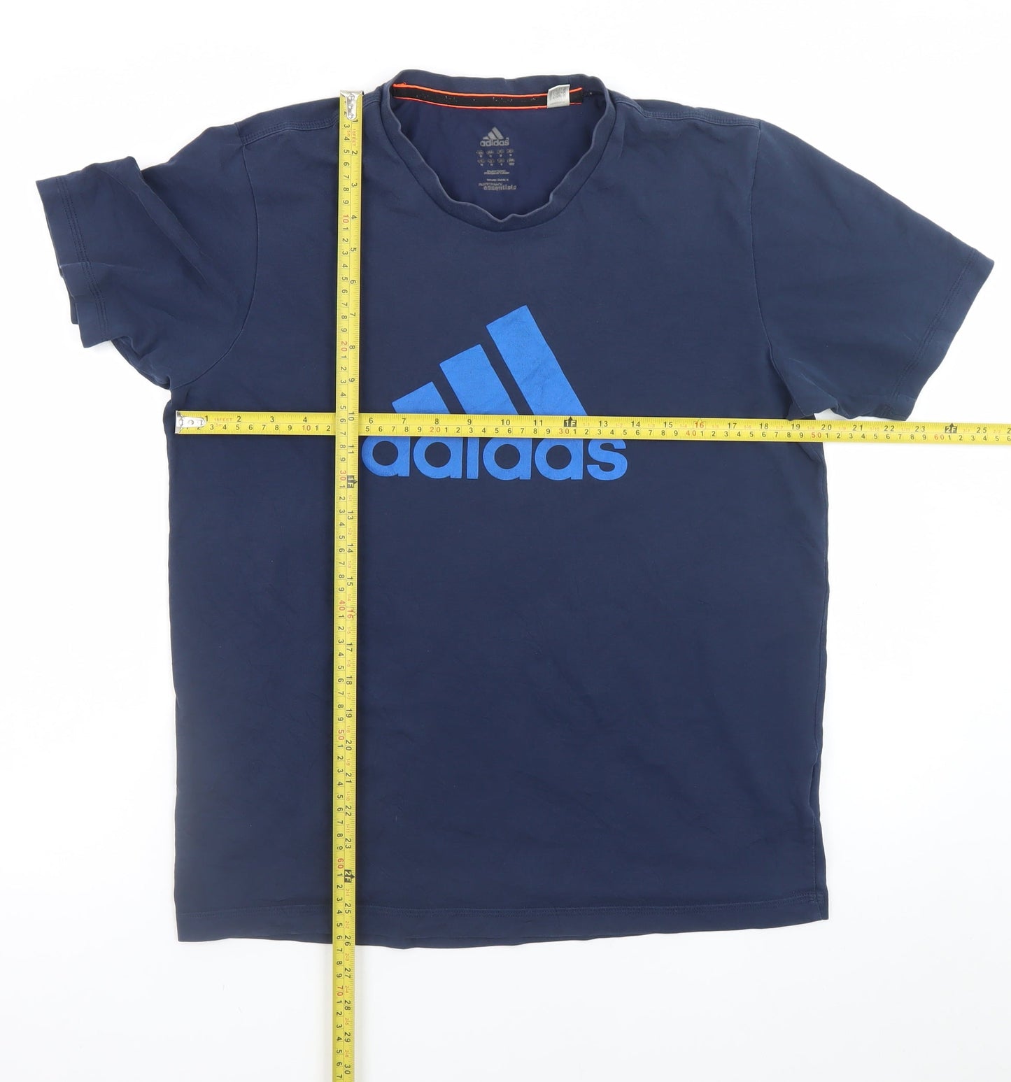 Adidas Men’s Blue Large Logo Graphic Sports T-Shirt