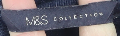 Marks and Spencer Women's Blue Roll Neck Jumper Size 8