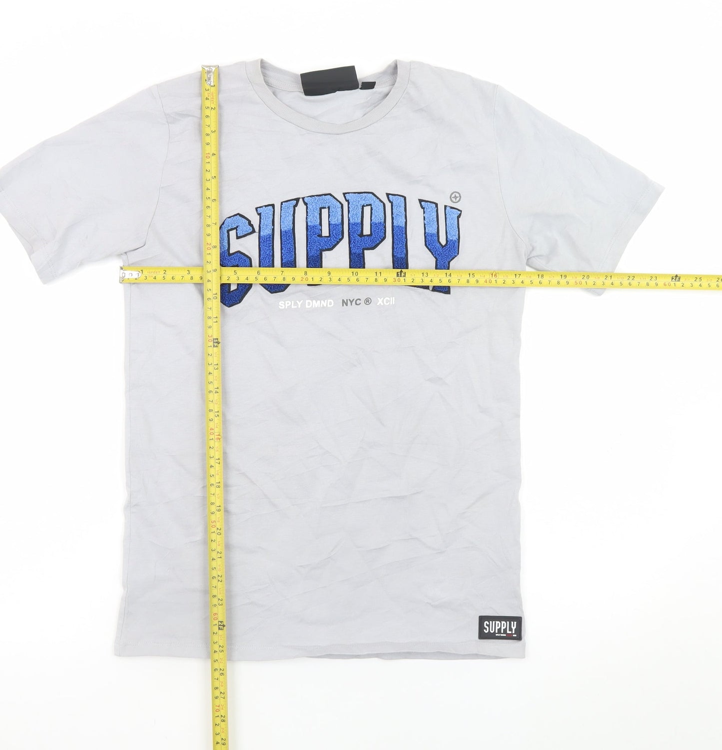 Supply & Demand Boys Grey Embroidered Logo T-Shirt 12-13 Years
