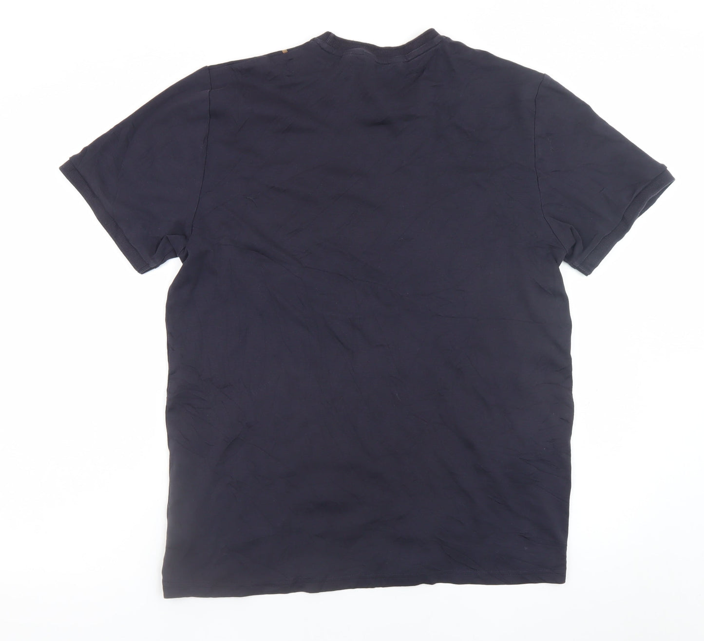 Next Men's Blue Striped Cotton T-Shirt Size L Short Sleeve