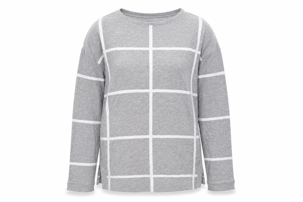 Marks & Spencer Womens Grey Check Pullover Sweatshirt Size 10