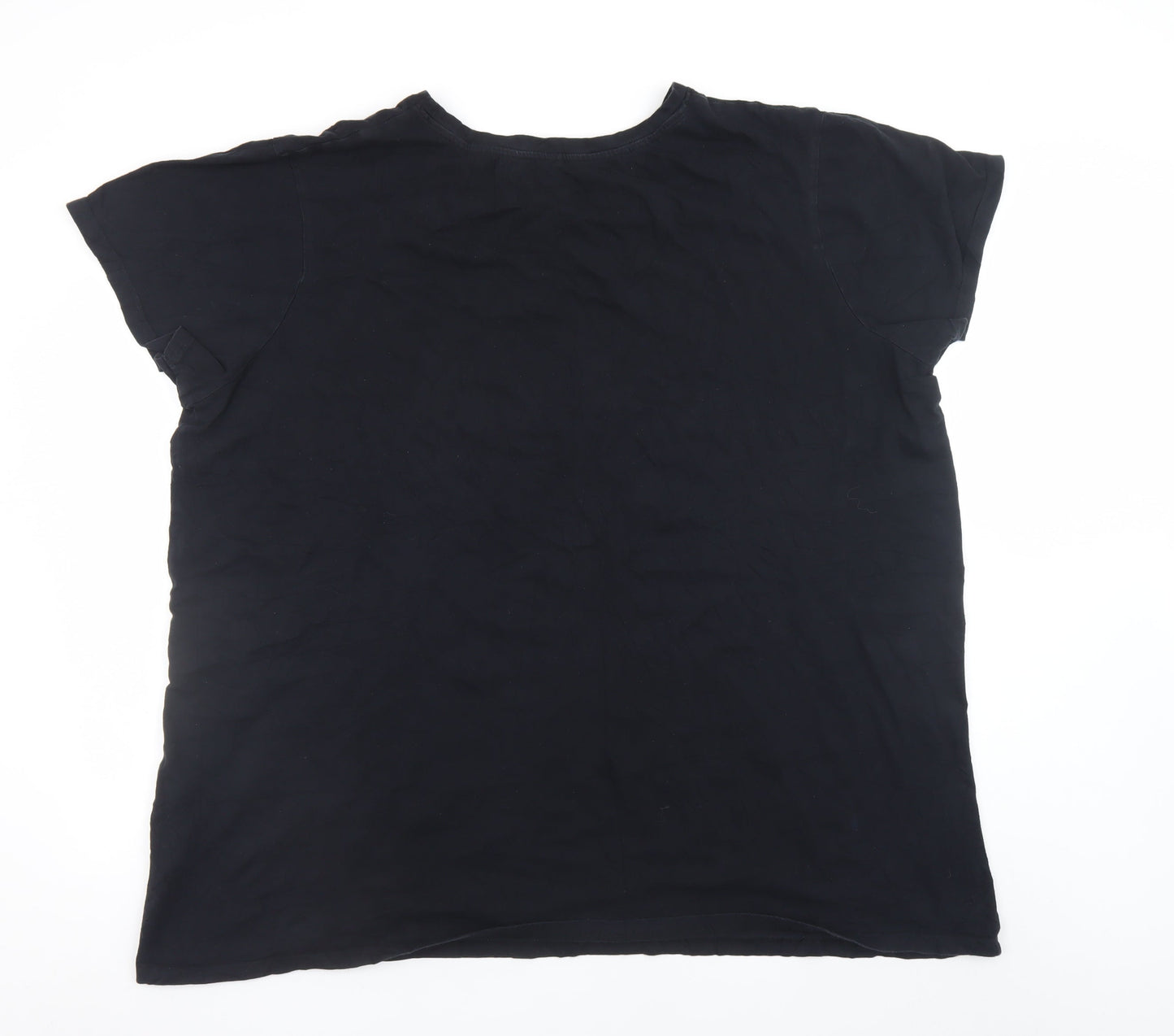 Primark Women Black Mickey Mouse T-Shirt 2XL Short Sleeve Cotton