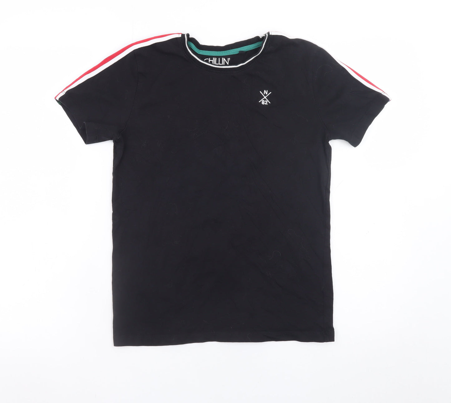 Next Boys Black Short Sleeve Crew Neck Cotton T-Shirt 11 Years