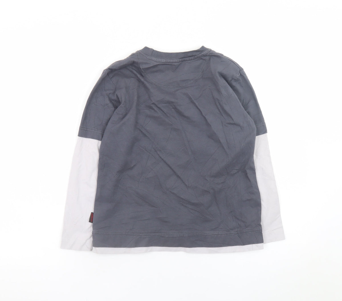 Red Herring Boys Grey Long Sleeve Warning Graphic T-Shirt 7-8 Years