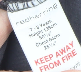 Red Herring Boys Grey Long Sleeve Warning Graphic T-Shirt 7-8 Years