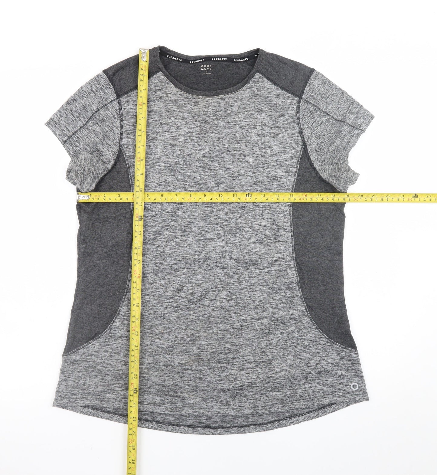 Marks and Spencer Women’s Grey Colourblock Sports T-Shirt Size 16
