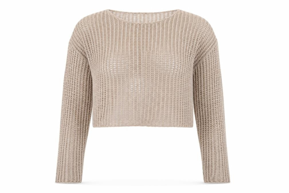 Urban Outfitters Women's Beige Open Knit Pullover Jumper Size S