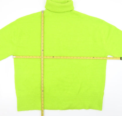 Zara Women Green Roll Neck Wool Blend Jumper Size 14