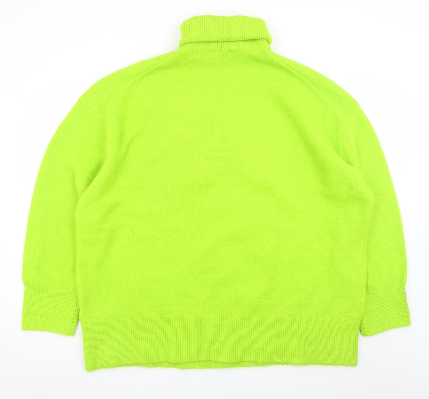 ZARA Women Green Roll Neck Wool Blend Jumper Size 14
