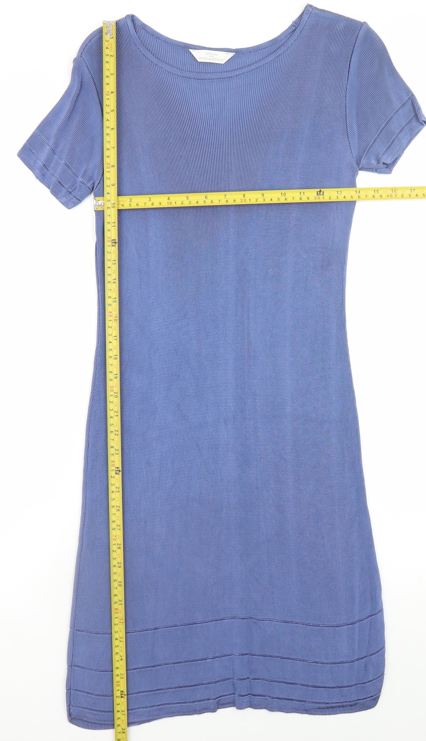 Marks and Spencer Women Blue Size 10 Vintage Shift Dress