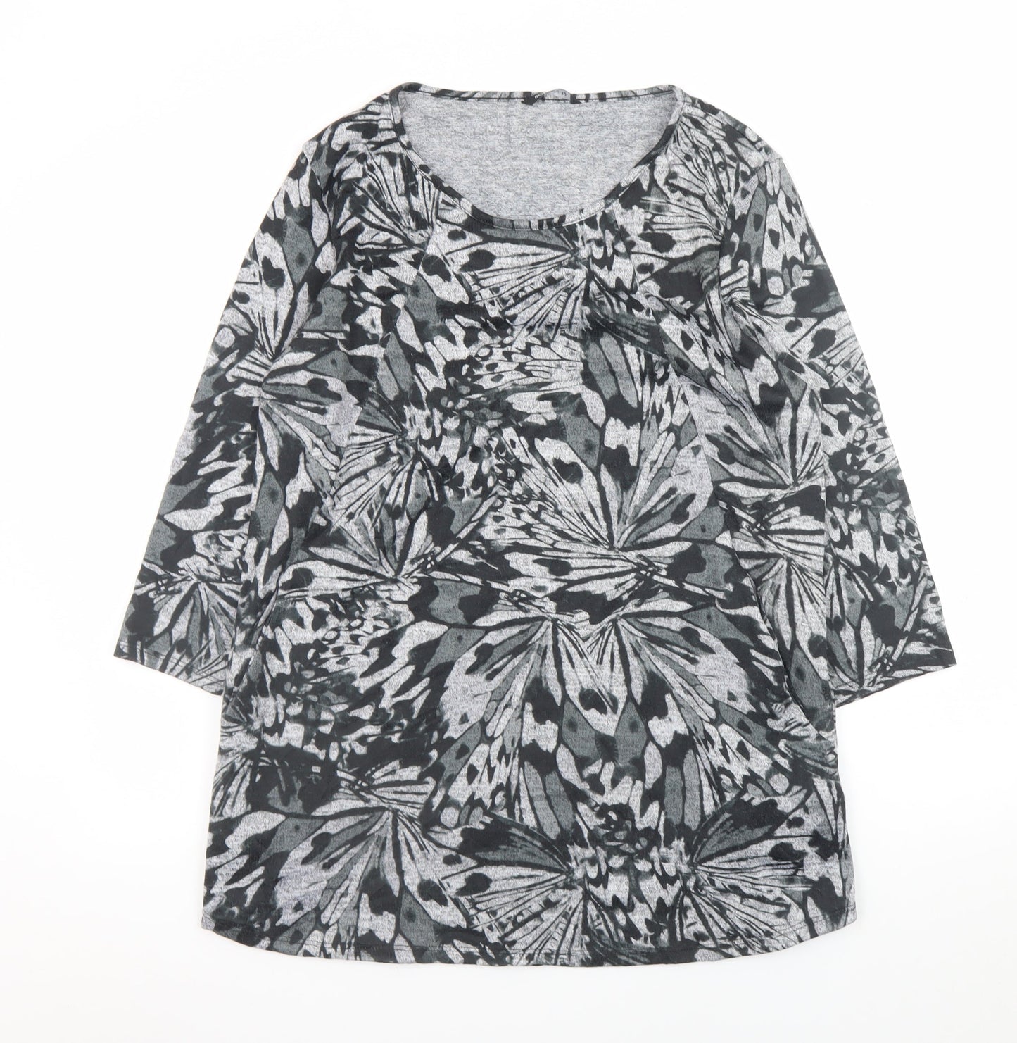 Roman Women Grey Animal Print Jersey Shift Dress Size 12