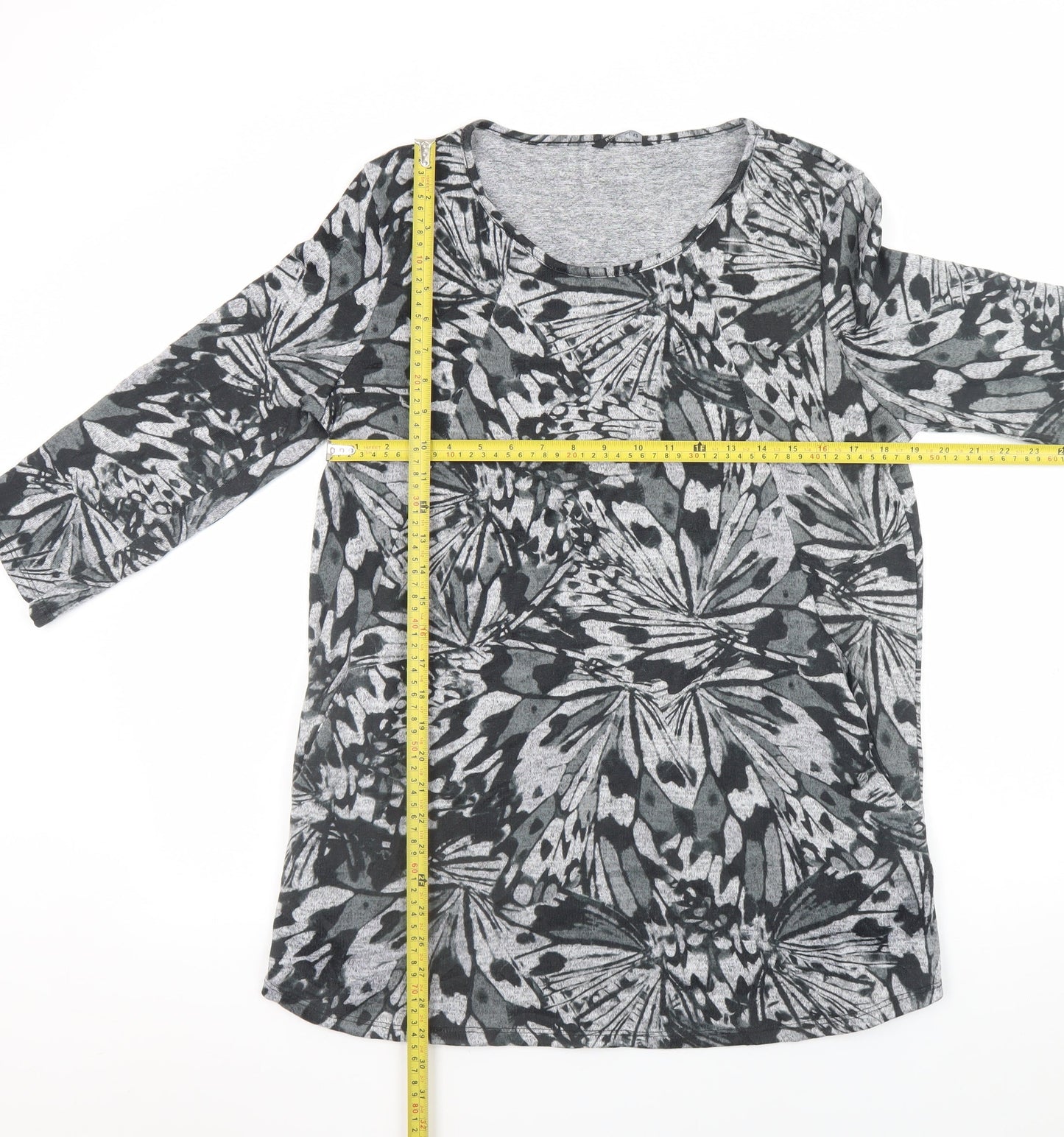 Roman Women Grey Animal Print Jersey Shift Dress Size 12