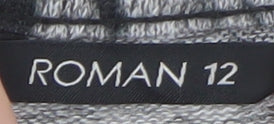 Roman Women Grey Animal Print Jersey Shift Dress Size 12