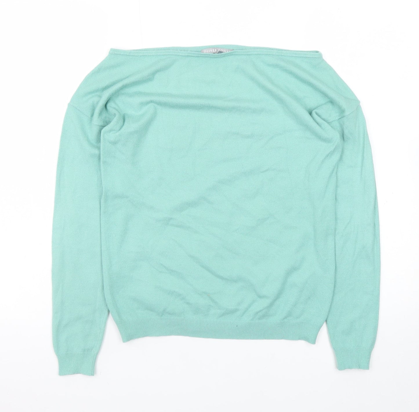 Oliver Bonas Women’s Green Boat Neck Long Sleeve Pullover Jumper Size 6