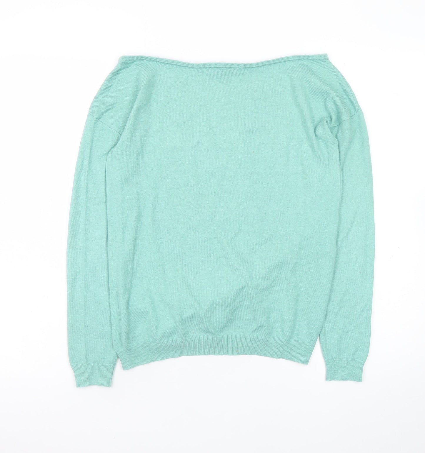 Oliver Bonas Women’s Green Boat Neck Long Sleeve Pullover Jumper Size 6