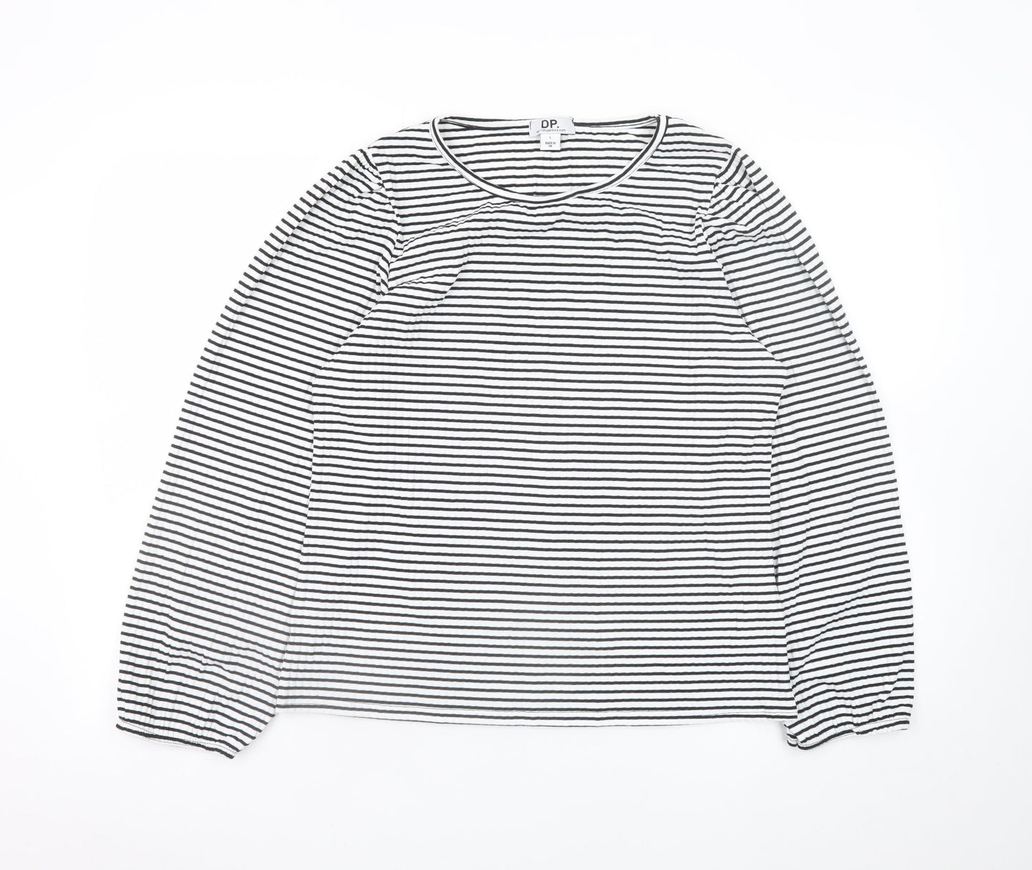 Dorothy Perkins Women’s Black Striped Long Sleeve Cotton T-Shirt Size L