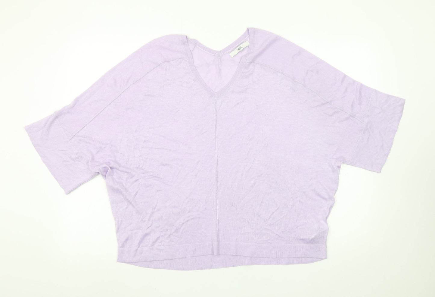 Next Women’s Lilac V-Neck Relaxed Fit Jumper Size M