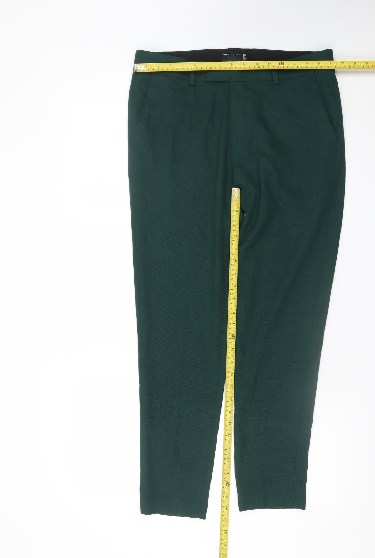 ASOS Design Women Green Slim Chino Trousers Size 12