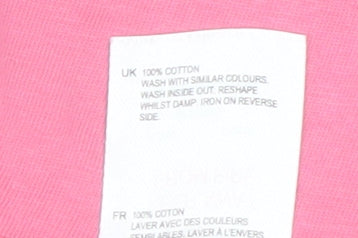 White Stuff Women’s Pink 100% Cotton Basic Short Sleeve T-Shirt UK 16