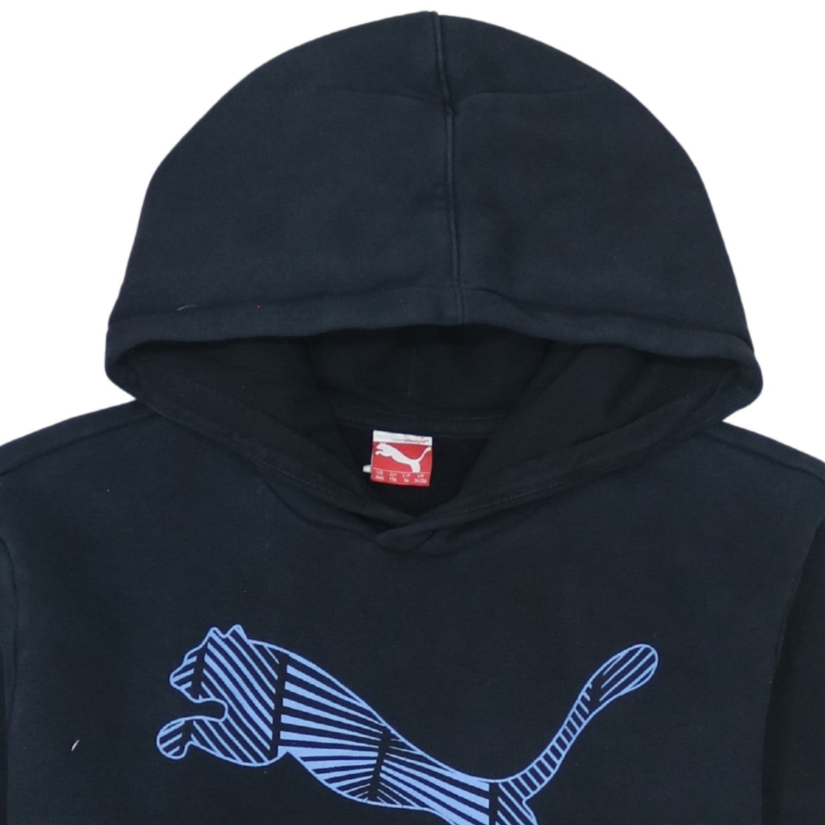 Puma Boys Black Hoodie Size 16 Pullover Fleece Graphic Logo Sweatshirt