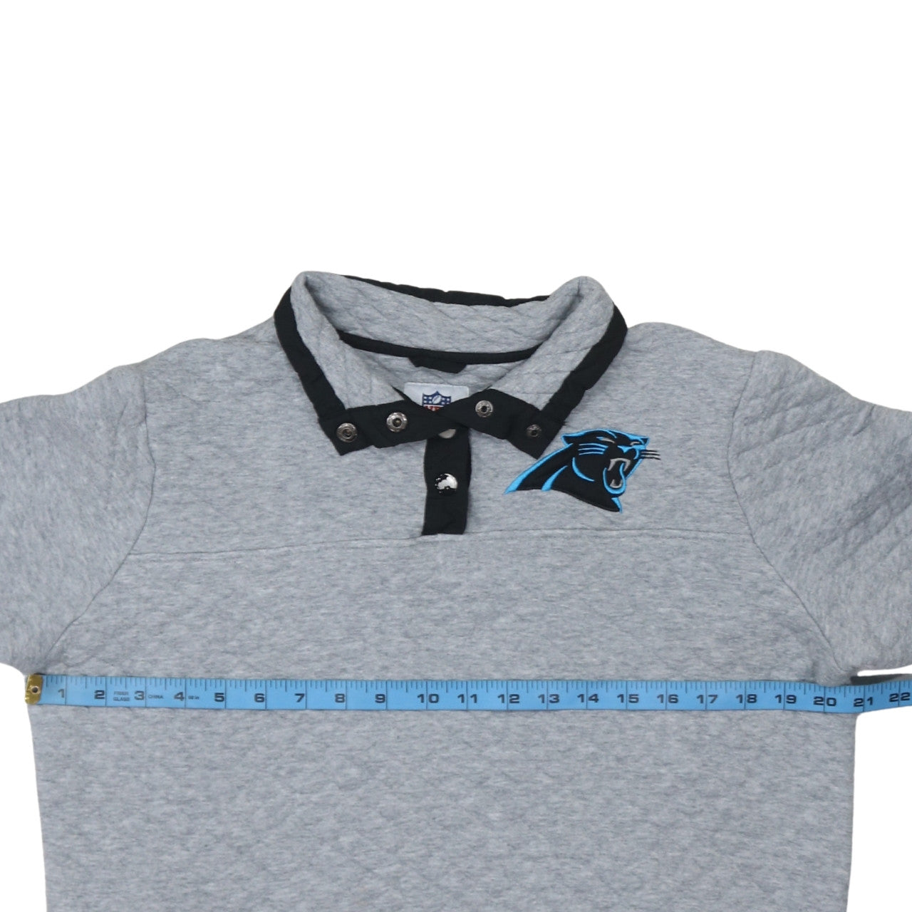 NFL Team Apparel Grey Henley Sweatshirt Unisex Adults L Collared Logo