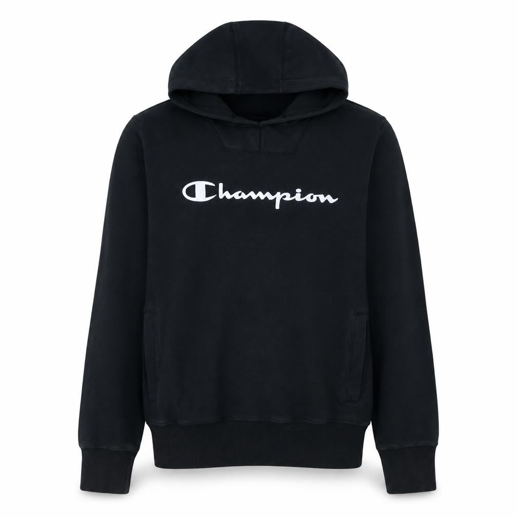 Champion Men's Black Pullover Hoodie Medium Logo Sportswear