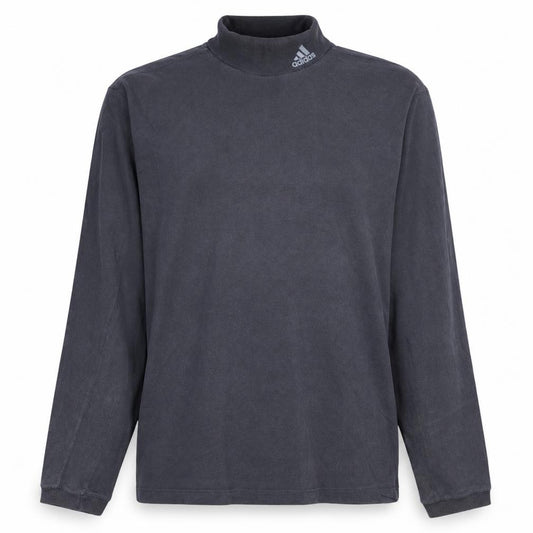 Adidas Men's Grey Mock Neck Long Sleeve Pullover Sweatshirt L