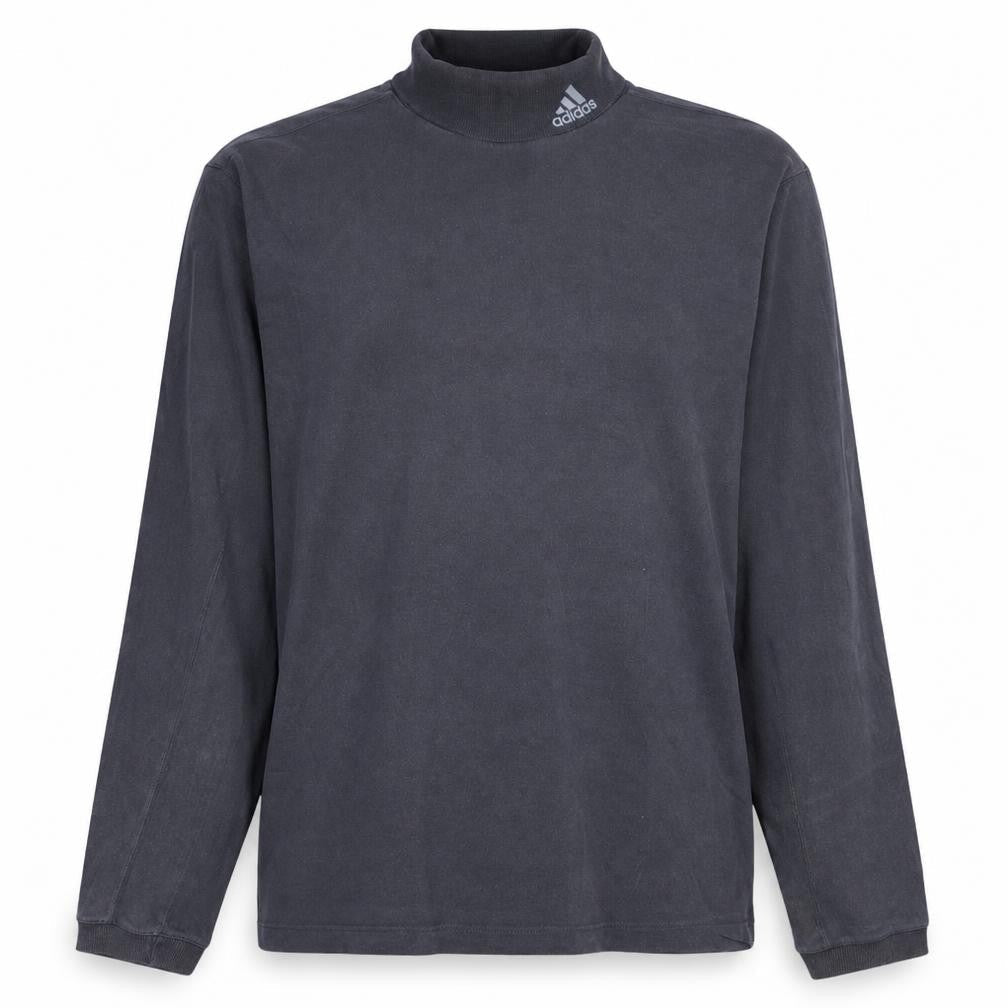 Adidas Men's Grey Mock Neck Long Sleeve Pullover Sweatshirt L