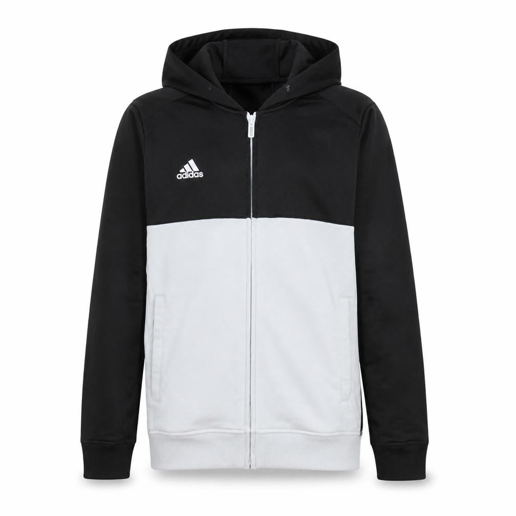 Adidas Boys Black Full Zip Hoodie 13-14 Years Colourblock Sportswear