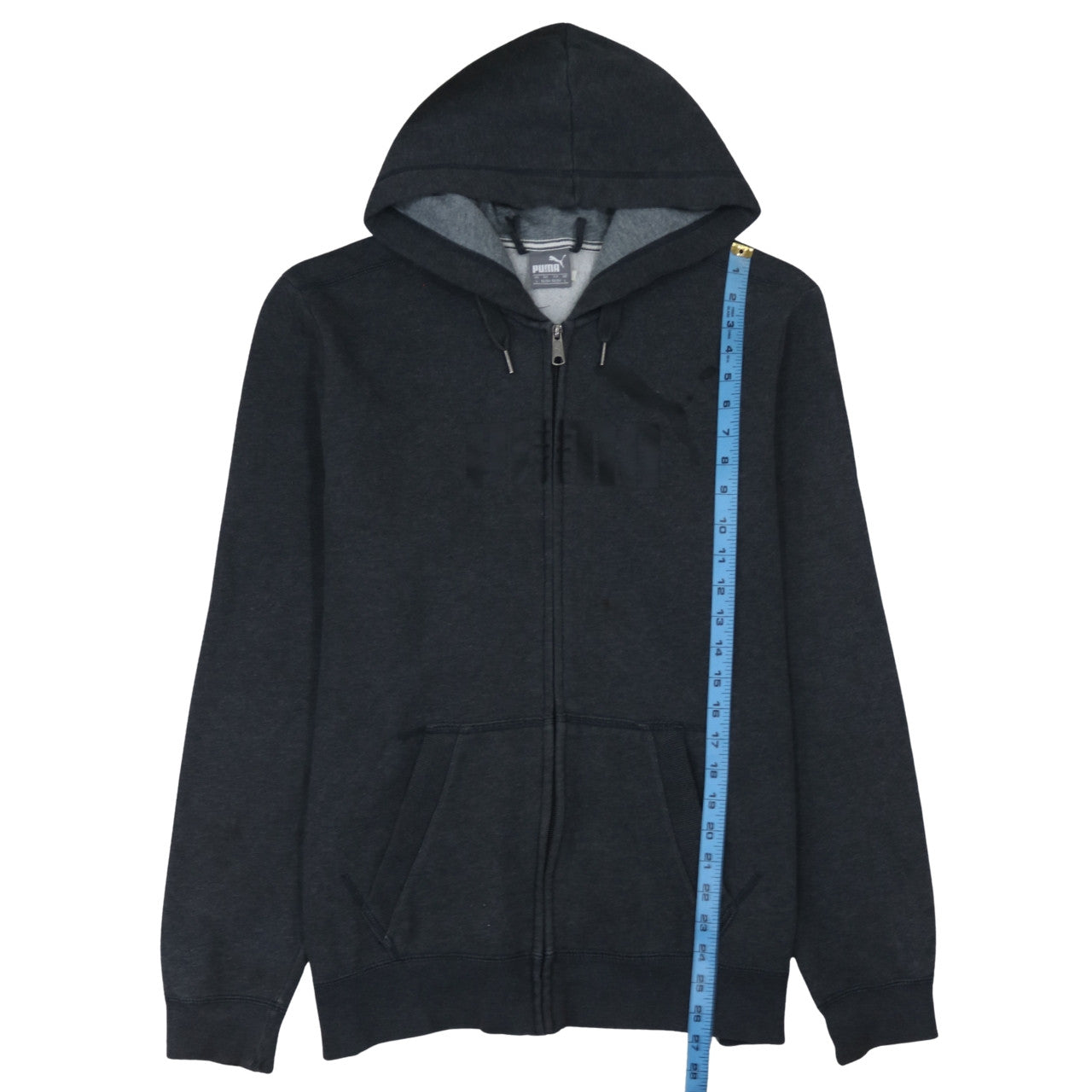 Puma Men's Black Full Zip Hoodie Size L Sports Fleece Sweatshirt