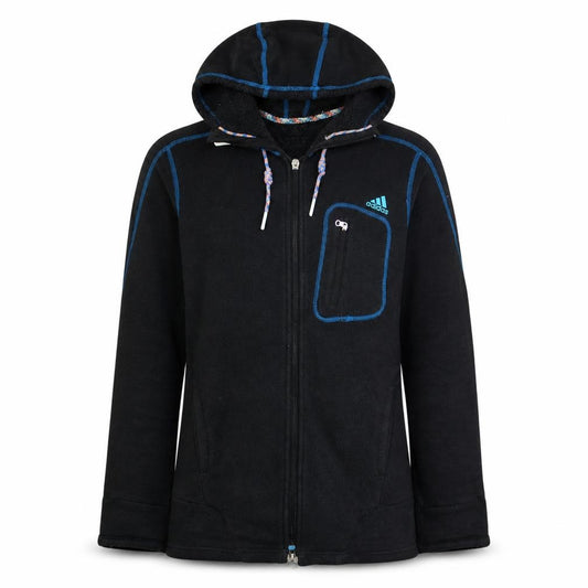 Adidas Women's Black Full Zip Hooded Fleece Jacket Size S