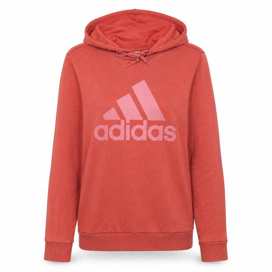 Adidas Womens Coral Pink Hoodie Size 12-14 Medium Pullover Hooded Sweatshirt