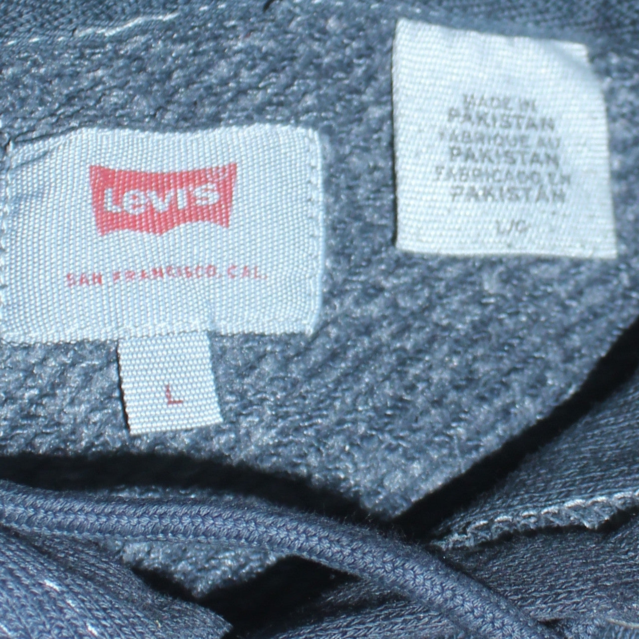 Levi's Men's Black Pullover Hoodie L Logo Fleece Sweatshirt