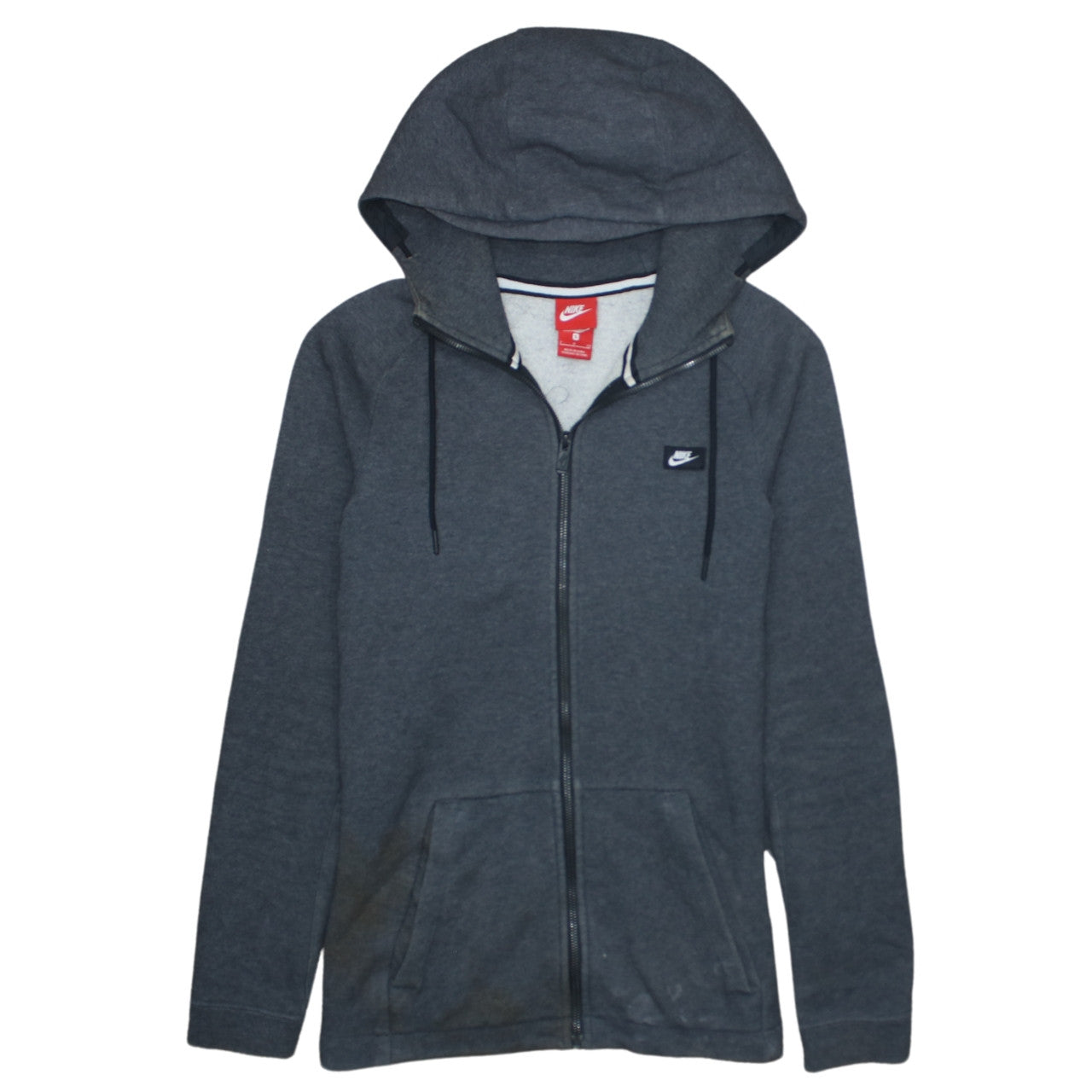 Nike Men's Grey Full Zip Hoodie Sweatshirt Size S