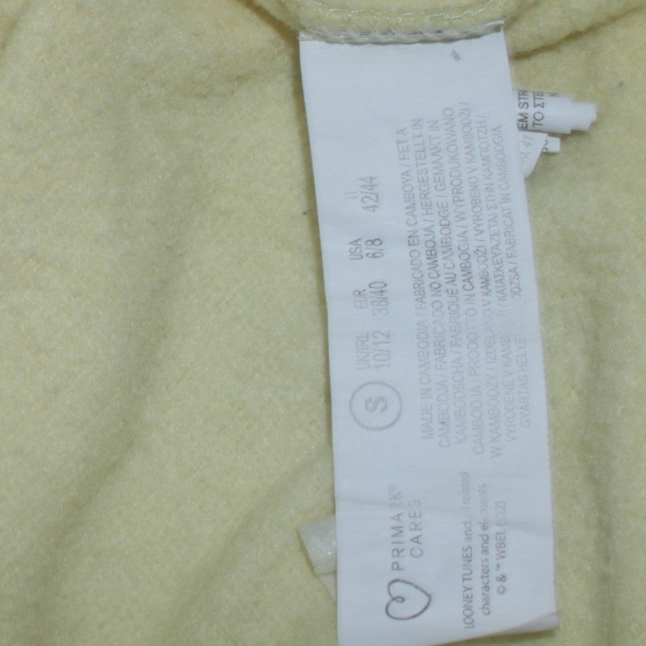 Looney Tunes Women's Yellow Crew Neck Sweatshirt Size S Bugs Bunny Design