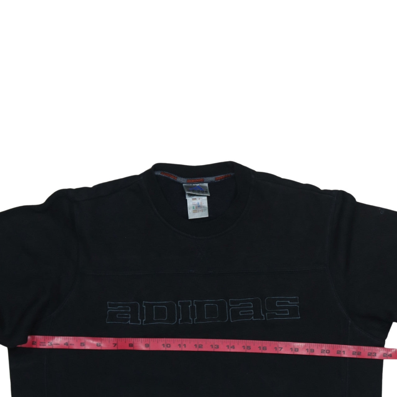 Adidas Mens Black Medium Pullover Sweatshirt Retro Logo Fleece