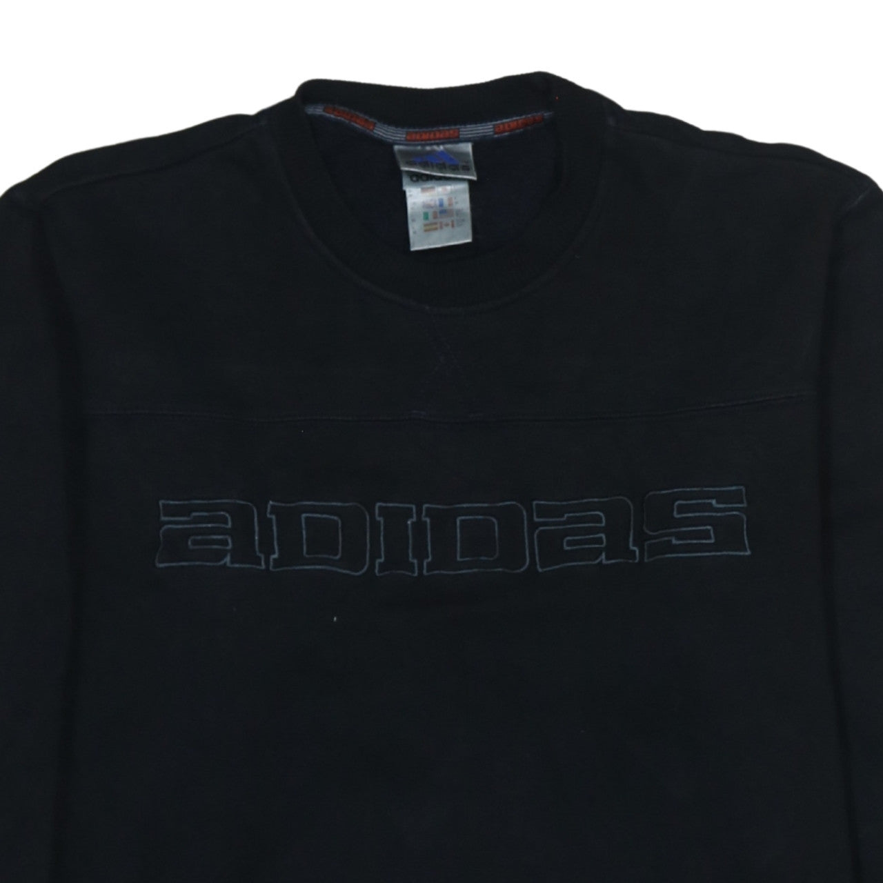 Adidas Mens Black Medium Pullover Sweatshirt Retro Logo Fleece