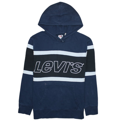 Additional front view of Levi's Men's Blue L Pullover Hoodie Logo Graphic Sweatshirt