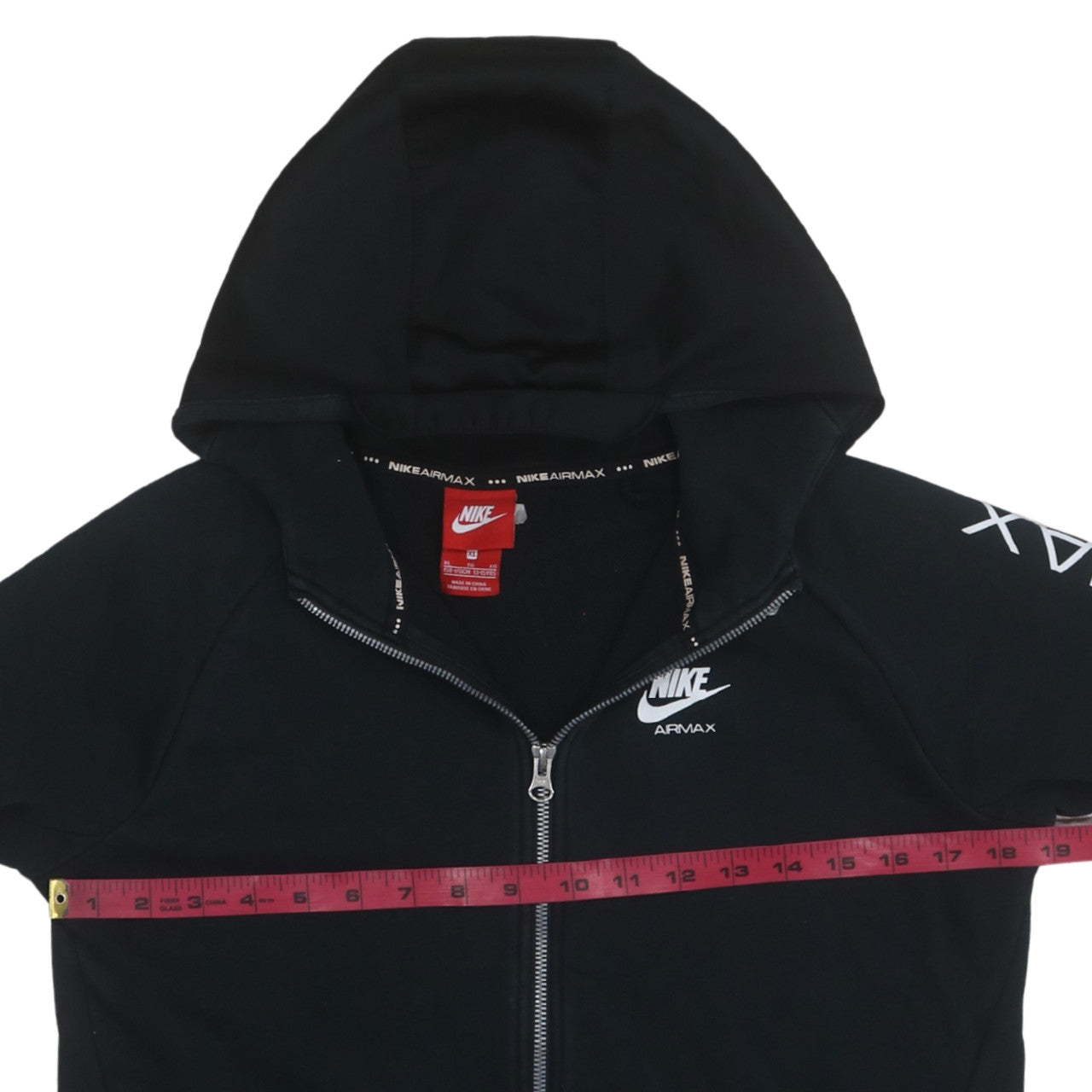 Nike Boys Black Air Max Full Zip Hoodie XL 13-15 Years Fleece Sweatshirt