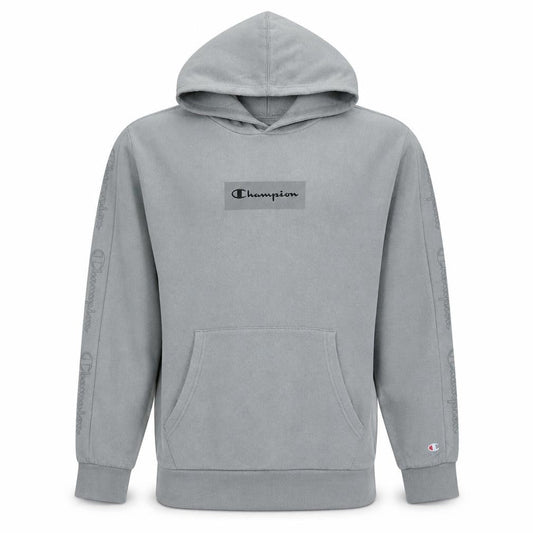 Champion Boys Grey 2XL Hoodie Pullover Cotton Blend Logo Sweatshirt