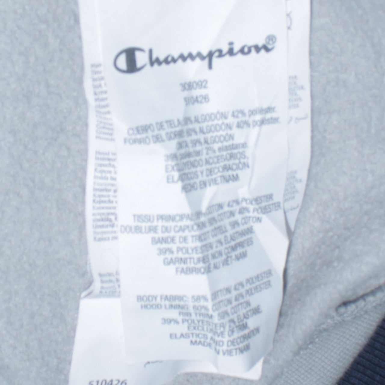 Champion Boys Grey 2XL Hoodie Pullover Cotton Blend Logo Sweatshirt