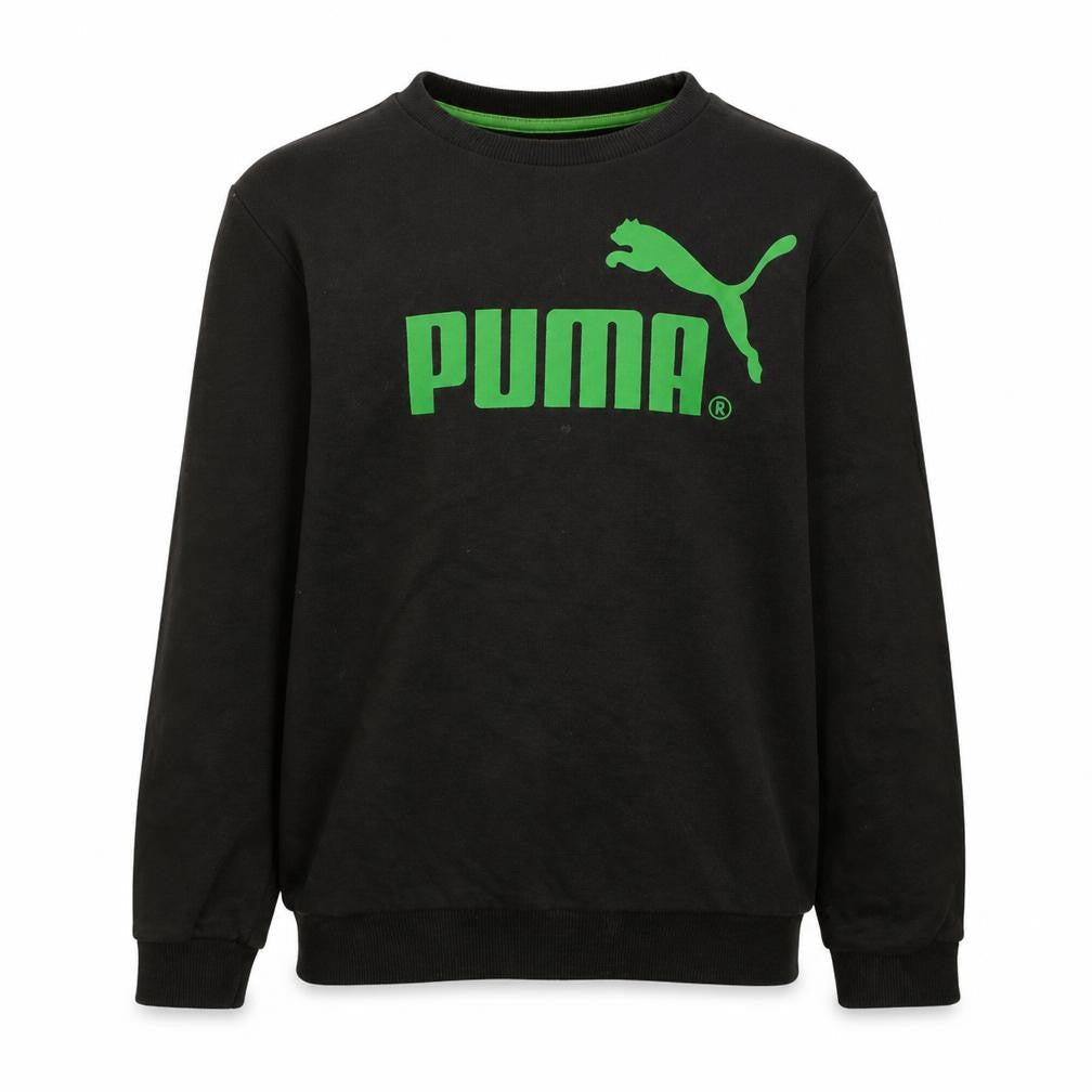 Puma Boys Black Pullover Sweatshirt 14 Years Logo Crew Neck Top